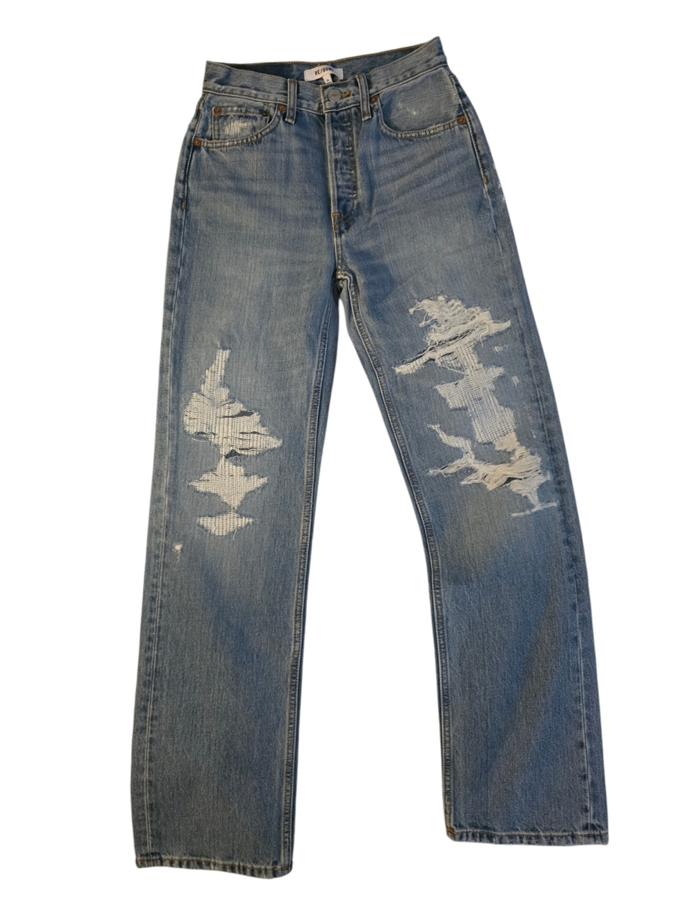 Re/Done 90s High-Rise Loose Jeans - Light Blue